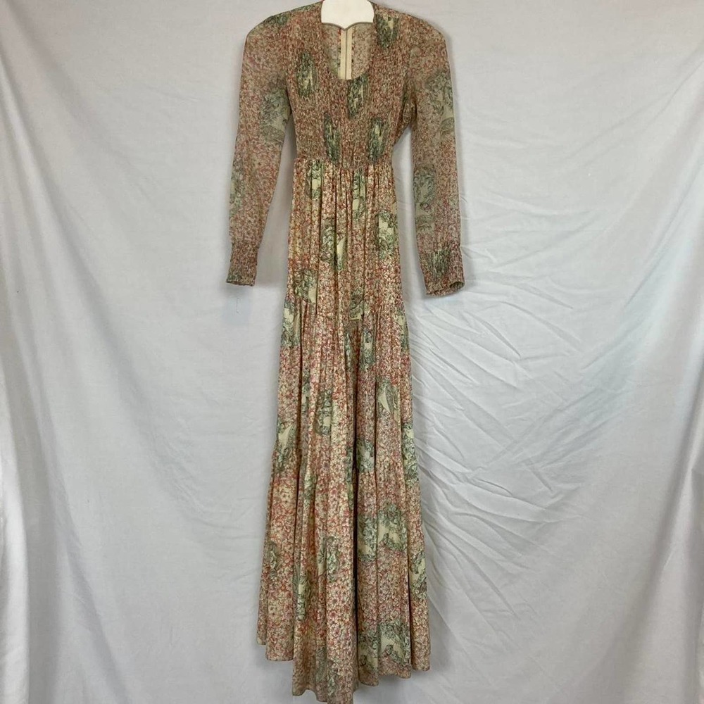 1970s Art Nouveau Maxi Dress